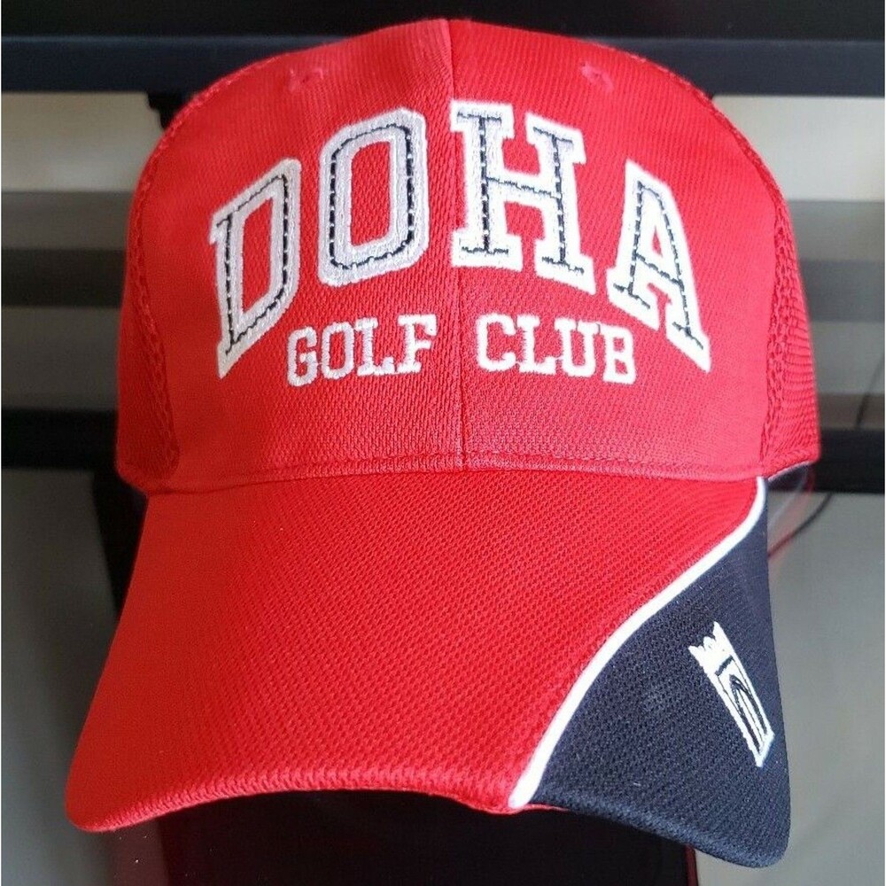Doha Golf Club Cap Hat Qatar NWOT Red Navy Snapback Souvenir Golf